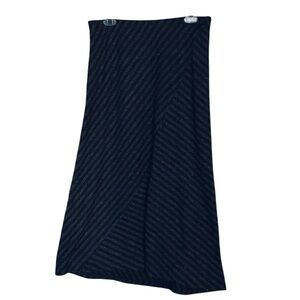 GNW Black Asymmetrical Pattern Striped Skirt